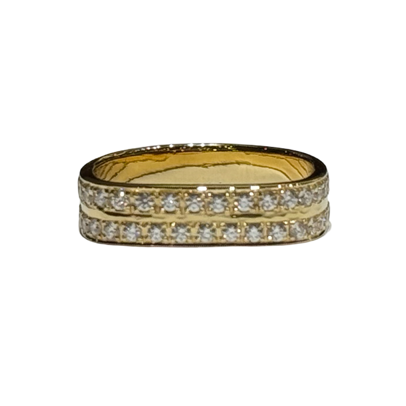 JR0281K - Pave Diamond Ring Set in 18K Gold Setting
