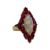 JR0283K - Marquise Opal and Ruby Ring Set in 18K Gold Setting