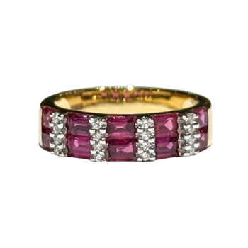 JR0285K - Ruby with Diamond Ring set in 18K Gold Setting