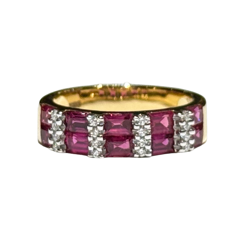 JR0285K - Ruby with Diamond Ring set in 18K Gold Setting