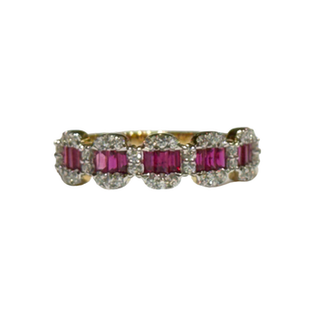 JR0286K - Ruby with Diamond Ring set in 18K Gold Setting