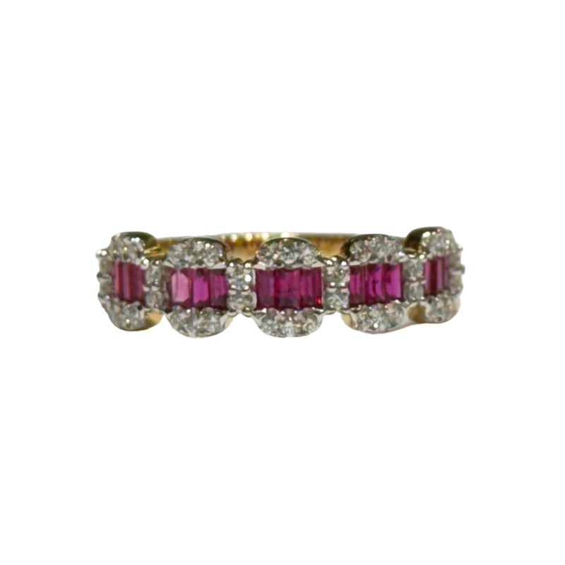 JR0286K - Ruby with Diamond Ring set in 18K Gold Setting