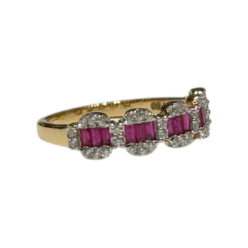 JR0286K - Ruby with Diamond Ring set in 18K Gold Setting