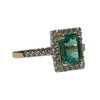 JR0293K - Emerald with Halo Diamond Ring Set in 18K Gold Setting