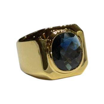 JR0295K - Blue Sapphire Men’s Ring Set in 18K Gold Setting