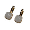 JE0190K - Cushion Lavender Jade Earrings Set in 18K Rose Gold Setting