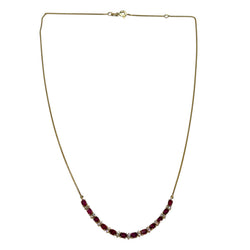 JN0037K - Ruby with Diamond Necklace Set in 18K Gold Setting