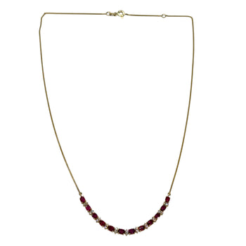 JN0037K - Ruby with Diamond Necklace Set in 18K Gold Setting