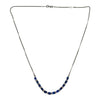 JN0038K - Blue Sapphire with Diamond Necklace Set in 18K White Gold Setting