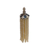 JP0072K - Fresh Water Pearl with Blue Sapphire and Diamond Dazzle Pendant Set in 18K White Gold Setting
