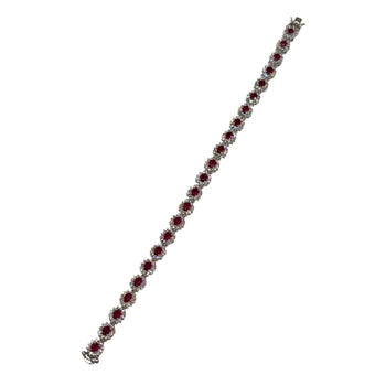 JB0072K - Ruby with Diamond Bracelet Set in 18K White Gold Setting