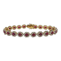 JB0074K - Ruby with Diamond Bracelet Set in 18K Gold Setting