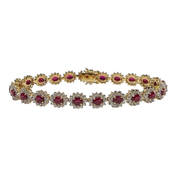 JB0074K - Ruby with Diamond Bracelet Set in 18K Gold Setting