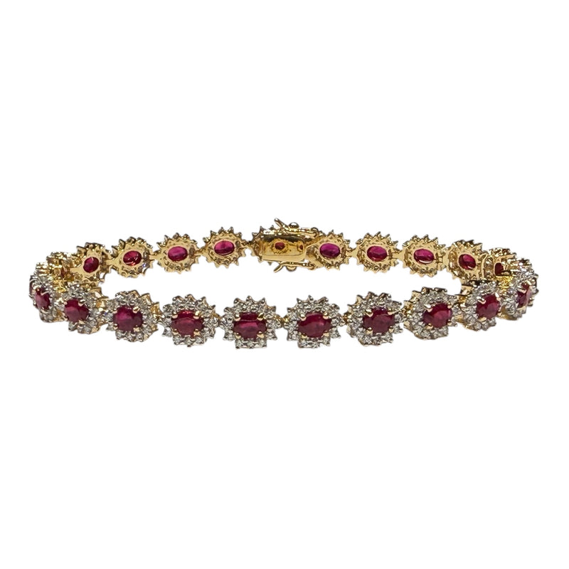 JB0074K - Ruby with Diamond Bracelet Set in 18K Gold Setting