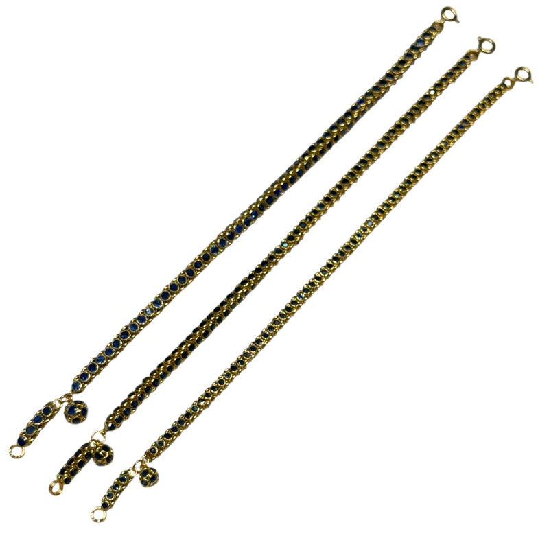 JB0077K - Blue Sapphire Bracelet Set in 18K Gold Setting