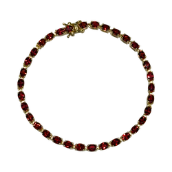 JB0088K - Orange Sapphire Tennis Bracelet set in 14K Gold Setting