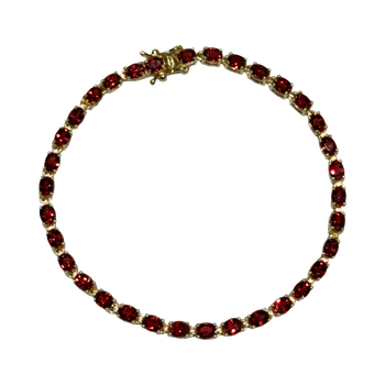 JB0088K - Orange Sapphire Tennis Bracelet set in 14K Gold Setting