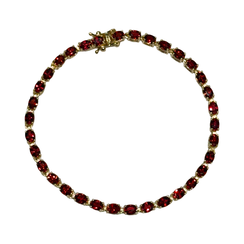 JB0088K - Orange Sapphire Tennis Bracelet set in 14K Gold Setting