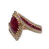 JR0314K - Ruby and Diamond Ring Set in 18K Rose Gold Setting