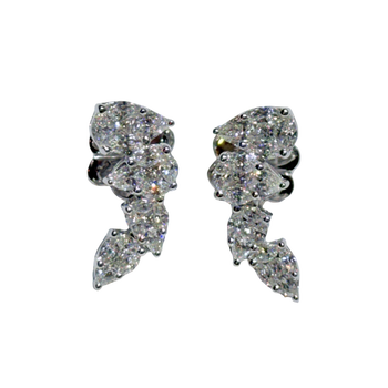 JE0225K - Diamond Earrings Set in 18K White Gold Setting