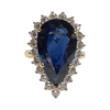 JR0319K - Blue Sapphire and Diamond Ring Set in 18K Gold Setting