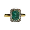 JR0353K - Emerald with Diamond Ring Set in 18K Gold Setting