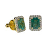 JE0248K - Emerald with Diamond Earrings Set in 18K Gold Setting