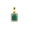 JP0080K - Emerald with Diamond Pendant Set in 18K Gold Setting