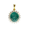 JP0079K - Emerald with Diamond Pendant Set in 18K Gold Setting