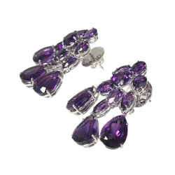 JE0435M - Amethyst Earrings set in 18K White Gold Setting