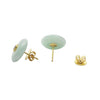 JE0205L - Jade with Blue Sapphire Earrings set in 18K Gold Setting
