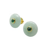 JE0203L - Jade with Cabochon Emerald Earrings set in 18K Gold Setting