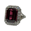 JREM1K - Rhodolite Garnet with Diamond Ring Set in Platinum Setting