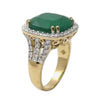 JR0222L - Zambian Emerald with Diamond Ring set in 18K Gold Setting