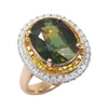 JR0088K - GIA Certified Unheated Bi-color Sapphire with Yellow Sapphire and Diamond Ring Set in 18K Rose Gold Setting