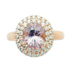 JR0701L - Unheated Padparadscha with Diamond Ring set in 18K Rose Gold Setting