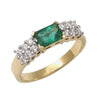 JR0273L - Emerald with Diamond Ring set in 18K Gold Setting