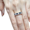 JR0073K - Blue Sapphire with Diamond Ring Set in 18K Gold Setting