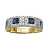 JR0073K - Blue Sapphire with Diamond Ring Set in 18K Gold Setting