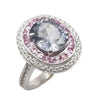 JR0002K - Unheated Bluish Purple Sapphire Ring set in 18k White Gold Setting