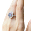 JR0002K - Unheated Bluish Purple Sapphire Ring set in 18k White Gold Setting