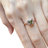 JR0074L - Green & Pink Sapphire Ring set in 18K Rose Gold Setting