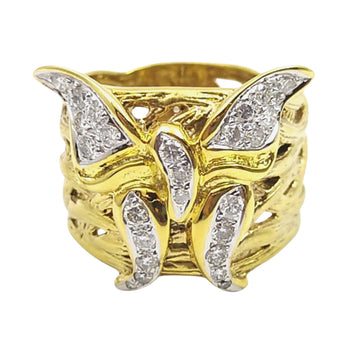 JR0047PK - Diamond Butterfly Ring set in 18K Gold Setting