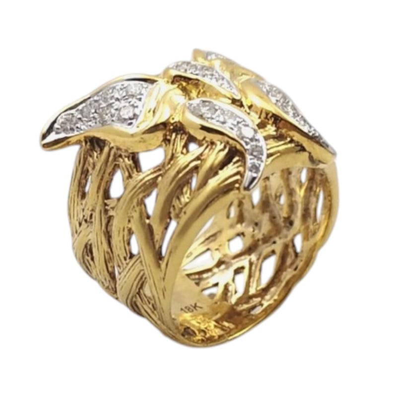 JR0047PK - Diamond Butterfly Ring set in 18K Gold Setting