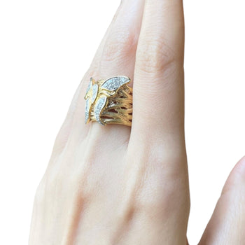 JR0047PK - Diamond Butterfly Ring set in 18K Gold Setting