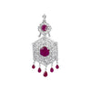 JN0051PJP0144L - Ruby and Diamond Pendant Necklace Set in 18K White Gold Setting