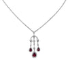 JN0087L - Unheated Ruby with Diamond Necklace set in Platinum 950 Setting