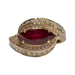 JR0320K - Ruby And Diamond Ring Set in 18K Rose Gold Setting