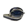 JR0324K - Blue Sapphire And Diamond Ring Set in Platinum Setting