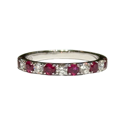 JR0326K - Ruby with Diamond Ring Set in 18K White Gold Setting